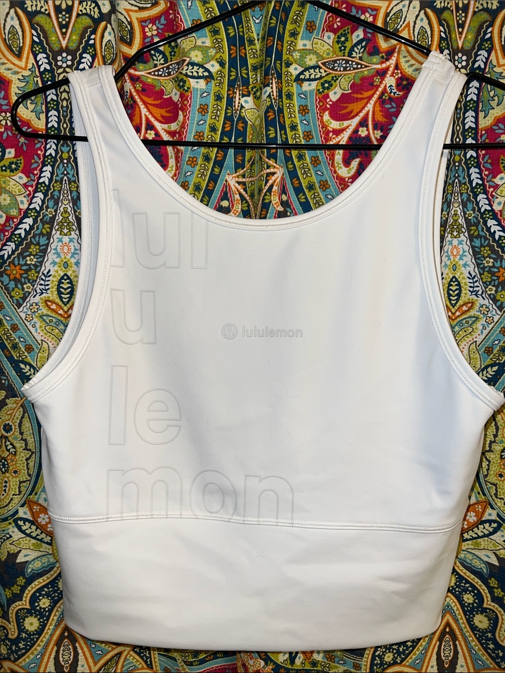 Lululemon Power Pivot Everlux Tank Top Motif Reversible White Logo 8 fit S M?
